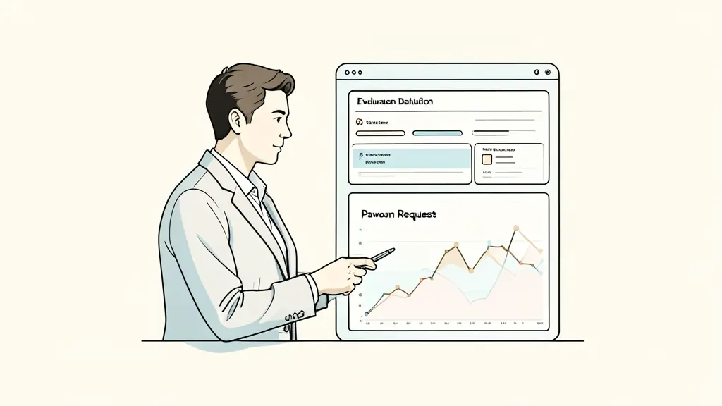 A futures trader reviewing an evaluation dashboard beside a payout request form and a market chart, no visible text or logos