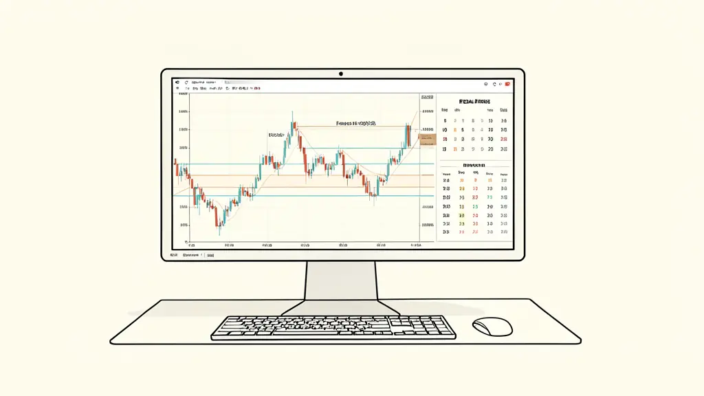 Professional trading workstation displaying a US30 candlestick chart with Fibonacci retracement levels